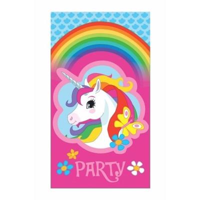 Amscan Feest Eenhoorn uitnodigingen - kinderfeest - 8x stuks - Eenhoorn thema