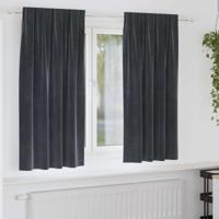 VidaXL Verduisterende gordijnen 2 pcs donkergrijs 140 x 175 cm fluweel