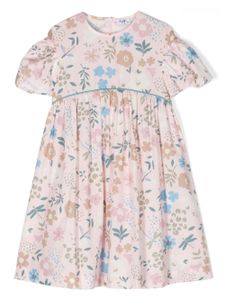 Il Gufo robe en coton à fleurs - Rose