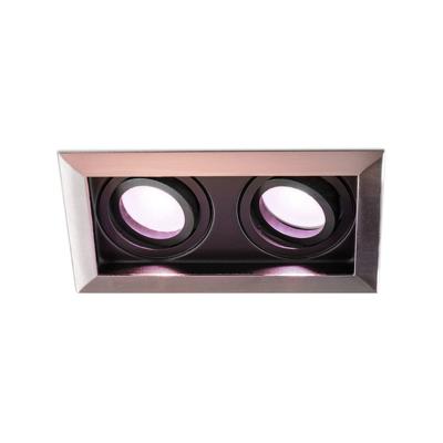 Durham Inbouwspot Dubbel RVS - GU10 - 4,5 Watt 350 lumen - RGB + WW - Wifi + BLE - Kantelbaar - IP20 - Rechthoek
