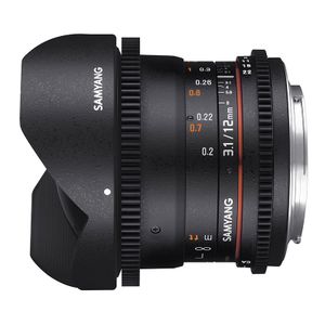 Samyang 12mm T3.1 VDSLR ED AS NCS fisheye Olympus FT-mount objectief