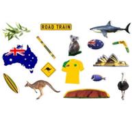 Zakje tafel Confetti Australie thema - ongeveer 54x stuks - Feestartikelen/versieringen