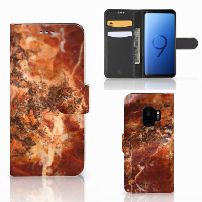 Samsung Galaxy S9 | Bookcase | Marmer Bruin | Portemonnee hoesje