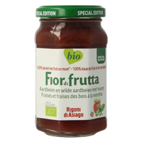 Aardbeien en wilde aardbeien met munt jam bio 250 Gram