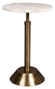 Dutchbone Bijzettafel Sana Marmer, 30cm - Wit - Rond