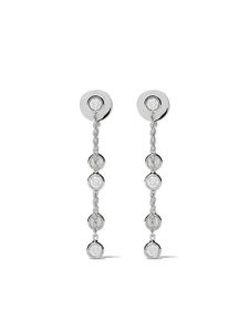 DE BEERS boucles d'oreilles Clea en or blanc 18ct pavé de cinq diamants - Argent