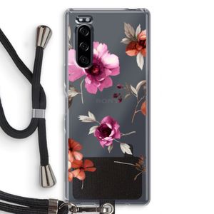 Geschilderde bloemen: Sony Xperia 5 Transparant Hoesje met koord
