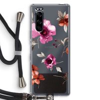 Geschilderde bloemen: Sony Xperia 5 Transparant Hoesje met koord