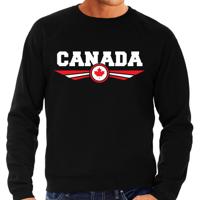 Canada land thema sweater - met vlag kleuren - zwart - heren - Supporters trui - lange mouwen