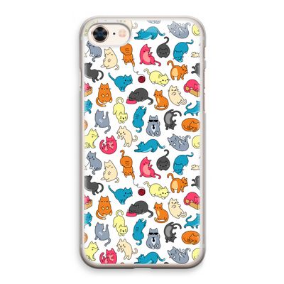 Kleurrijke katten: iPhone 8 Transparant Hoesje