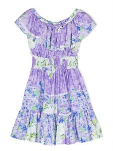 MSGM Kids robe volantée à fleurs - Violet