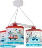 Dalber Kinderkamer hanglampPolice 3-lichts rood met blauw - 60614