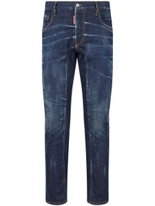 DSQUARED2 logo-appliqué straight-leg jeans - Bleu