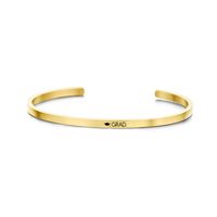 Key Moments 8KM-B00384 Stalen open bangle met tekst grad zirkonia one-size rosékleurig