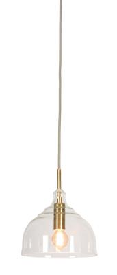 Hanglamp glas Brussel transparant/goud rond