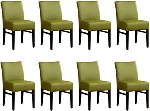 Set van 8 Groene leren landelijke eetkamerstoelen Hold - Toledo Leer Apple Green (groen leer)