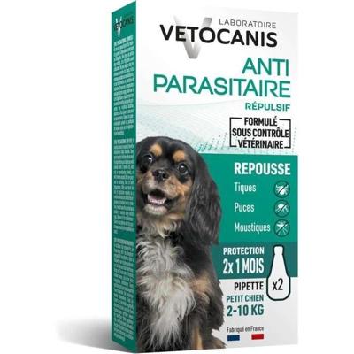 VETOCANIS 2 Vlooien- en tekenpipetten - Voor kleine honden 2-10 kg - 2x 1 maand bescherming