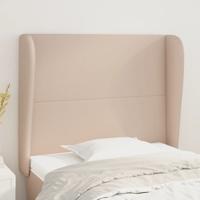 Hoofdbord met randen 83x23x118/128 cm kunstleer cappuccinokleur