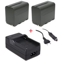 2 x Accu NP-F970 + accu-lader voor LED-lampen en div. Sony videocamera's - thumbnail
