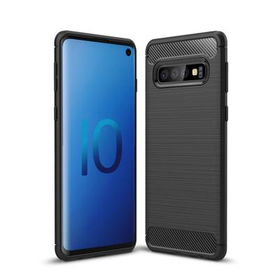 Geborsteld textuur koolstofvezel TPU Case voor Galaxy S10