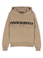 DSQUARED2 KIDS hoodie en coton à logo imprimé - Tons neutres