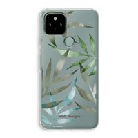 Tropical watercolor leaves: Google Pixel 5 Transparant Hoesje