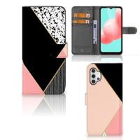 Samsung Galaxy A32 5G | Book Case | Zwart Roze Vormen | Portemonnee hoesje