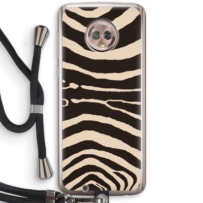 Arizona Zebra: Motorola Moto G6 Transparant Hoesje met koord