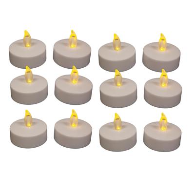 Anna's Collection Grote LED theelichtjes - 12x - wit - D6 x H4,5 cm - waxinelichtjes - kaarse