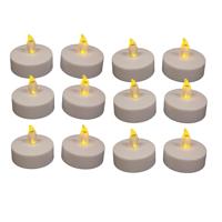 Anna's Collection Grote LED theelichtjes - 12x - wit - D6 x H4,5 cm - waxinelichtjes - kaarse