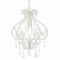 VidaXL Plafondlamp met kralen rond e14 wit VidaXL Plafondlamp met kralen rond e14 wit
