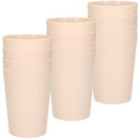 Drinkbekers van afbreekbaar bio plastic - 20x stuks - 290 ml - beige - Limonade bekers