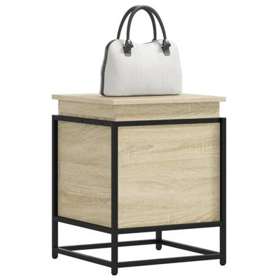 Opbergbox met deksel 40x40x51,5 cm bewerkt hout sonoma eiken