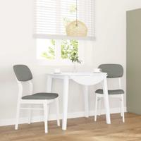 Eetkamerstoelen met kussens 2 st massief hout rubber wit