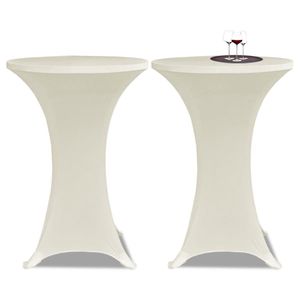VidaXL Statafelhoes stretch ø60cm crème (2 stuks)