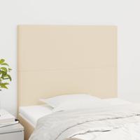 Hoofdborden 2 st 90x5x78/88 cm stof crèmekleurig