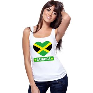 Jamaica hart vlag singlet shirt/ tanktop wit dames