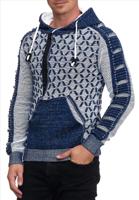 RustyNeal - Heren Hoodie Trui - Petrolwit - Modernfit - Capuchon