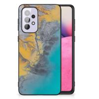 Samsung Galaxy A33 5G Marmeren Print Telefoonhoesje Marble Blue Gold Samsung Galaxy A33 5G Marmeren Print Telefoonhoesje Marble Blue Gold