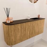 Toiletmeubel Mondiaz Joya | 101.6 cm | Meubelkleur Oak | Faye wastafel Urban Rechts | 1 kraangat