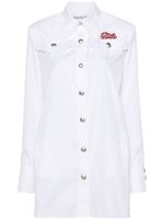 Alessandra Rich robe courte à patch logo - Blanc