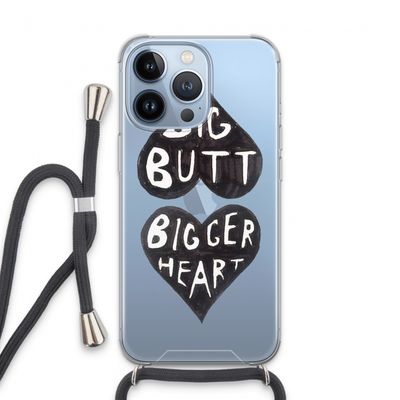 Big butt bigger heart: iPhone 13 Pro Transparant Hoesje met koord