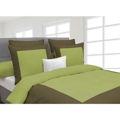 Heckett & Lane dekbedovertrek Lina - groen - 140x220 cm