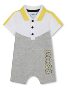 BOSS Kidswear barboteuse en coton à design colour block - Gris