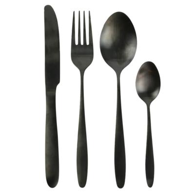Bestekset Tableware Collection - 16 delig - zwart - RVS - 4 personen