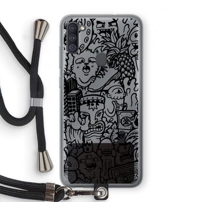 Vexx Black Mixtape: Samsung Galaxy A11 Transparant Hoesje met koord