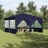 partytent met 8 zijwanden blauw 4x4 m PE