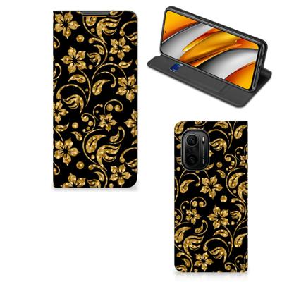 Xiaomi Mi 11i | Poco F3 Smart Cover Gouden Bloemen Xiaomi Mi 11i | Poco F3 Smart Cover Gouden Bloemen