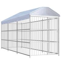 vidaXL Hondenkennel voor buiten met dak 450x150x200 cm