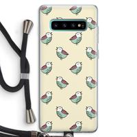 Vogeltjes: Samsung Galaxy S10 Plus Transparant Hoesje met koord